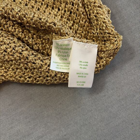 New Lilly Pulitzer Medium Gold Gina Sleeveless Sweater Open Knit Metallic New - Picture 6 of 10